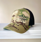 FlexFit Green Camo/Black Black Vinyl Logo