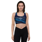 Gold/Navy Patriot Star Longline sports bra